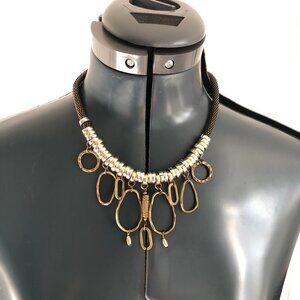 Necklace with Silver, Gold and Bronze Toned Beads